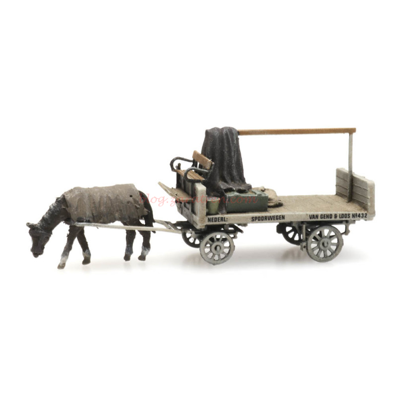 Artitec – VG&L Horse drawn wagon, montado y pintado, Escala N, Ref: 316.079
