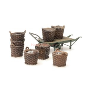 Artitec - Siete cestas con carga de pescado y carro, montado y pintado, excelente calidad, Escala H0, Ref: 387.449