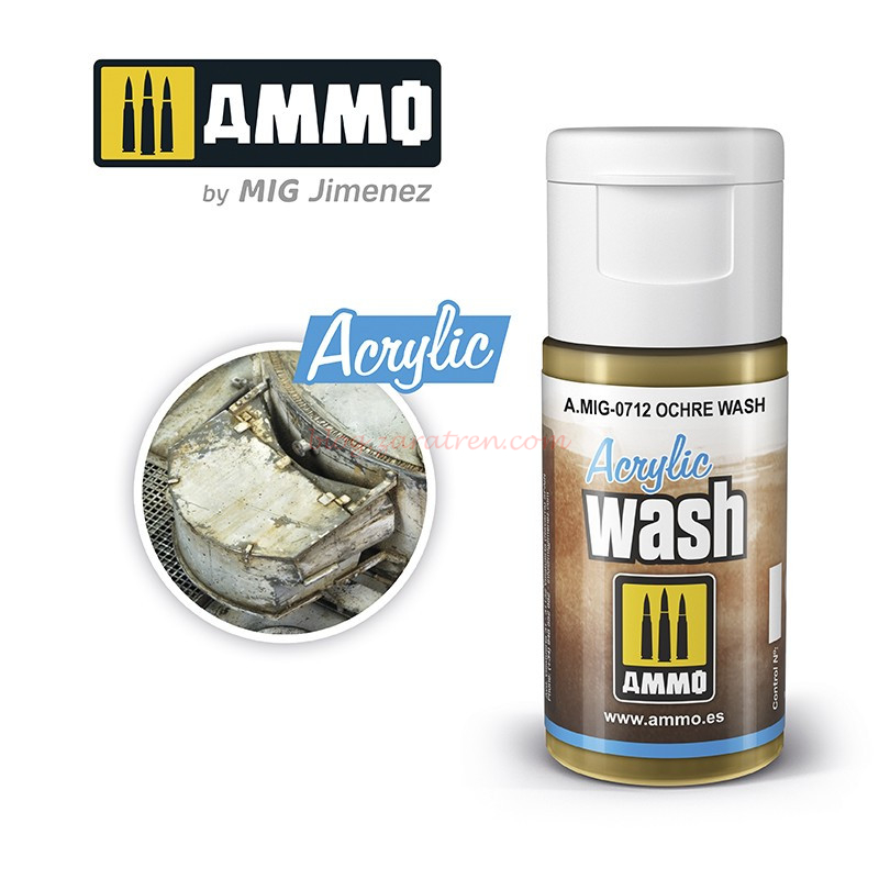 Ammo Mig Jimenez – Acrylic Wash, Lavado (Ocre), 15 ml. Ref: A.MIG-0712.