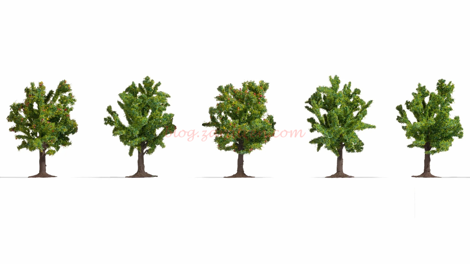 Noch – Conjunto de cinco arboles frutales, 80 mm, Escala N y H0, Ref: 25610