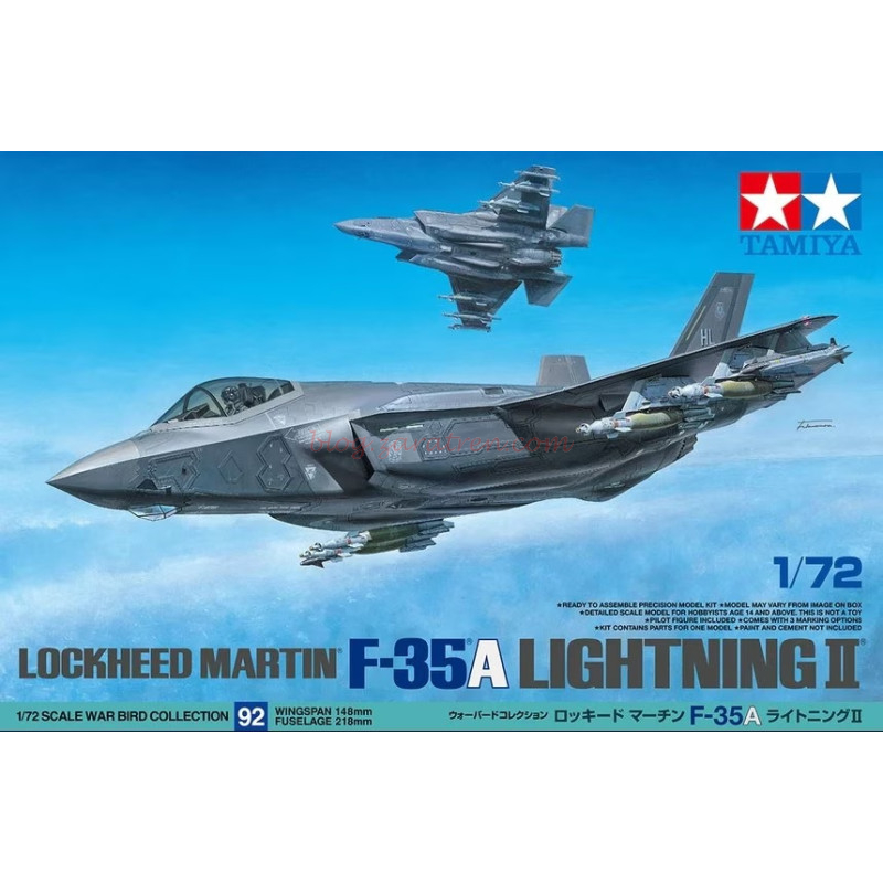 Tamiya – Avión Lockheed Martin F-35A Lightning II, Escala 1:72, Ref: 60792