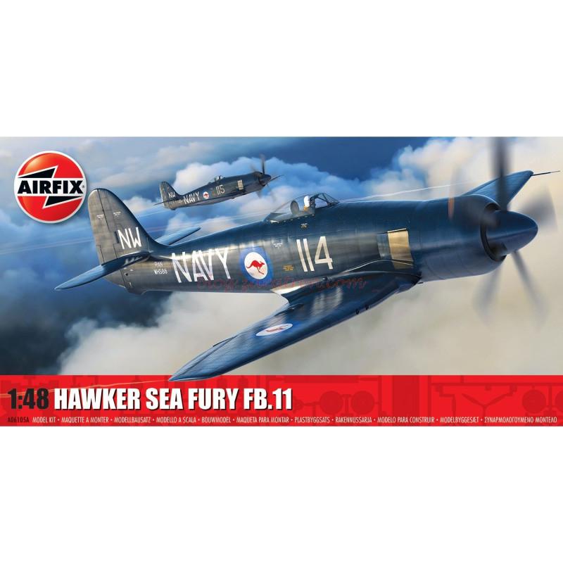 Airfix – Avión Hawker Sea Fury FB.11, Escala 1:48, Ref: A06105A