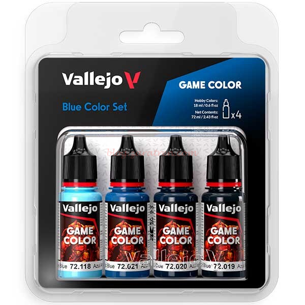 Vallejo – Set 4 Game Color Blue Color, 4 botes de 17 ml, Ref: 72.376