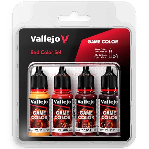Vallejo – Set 4 Game Color Red Color, 4 botes de 17 ml, Ref: 72.377