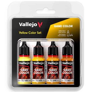 Vallejo - Set 4 Game Color Yellow Color, 4 botes de 17 ml, Ref: 72.378