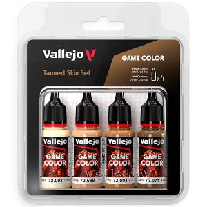 Vallejo - Set 4 Game Color Tanned Skin, 4 botes de 17 ml, Ref: 72.380