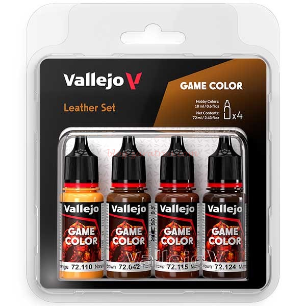 Vallejo – Set 4 Game Color Leather, 4 botes de 17 ml, Ref: 72.385