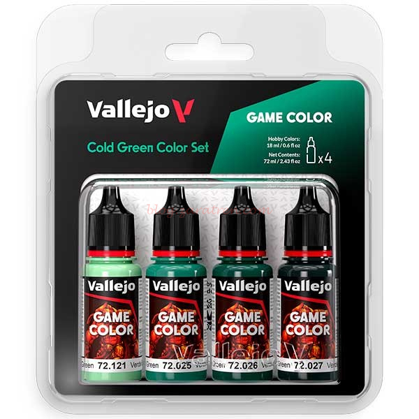 Vallejo – Set 4 Game Color Cold green Color, 4 botes de 17 ml, Ref: 72.383