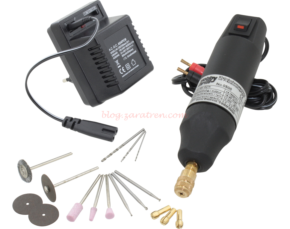 Donau Elektronik – Minitaladro Super power set con 20 herramientas, Ref: 0500V1