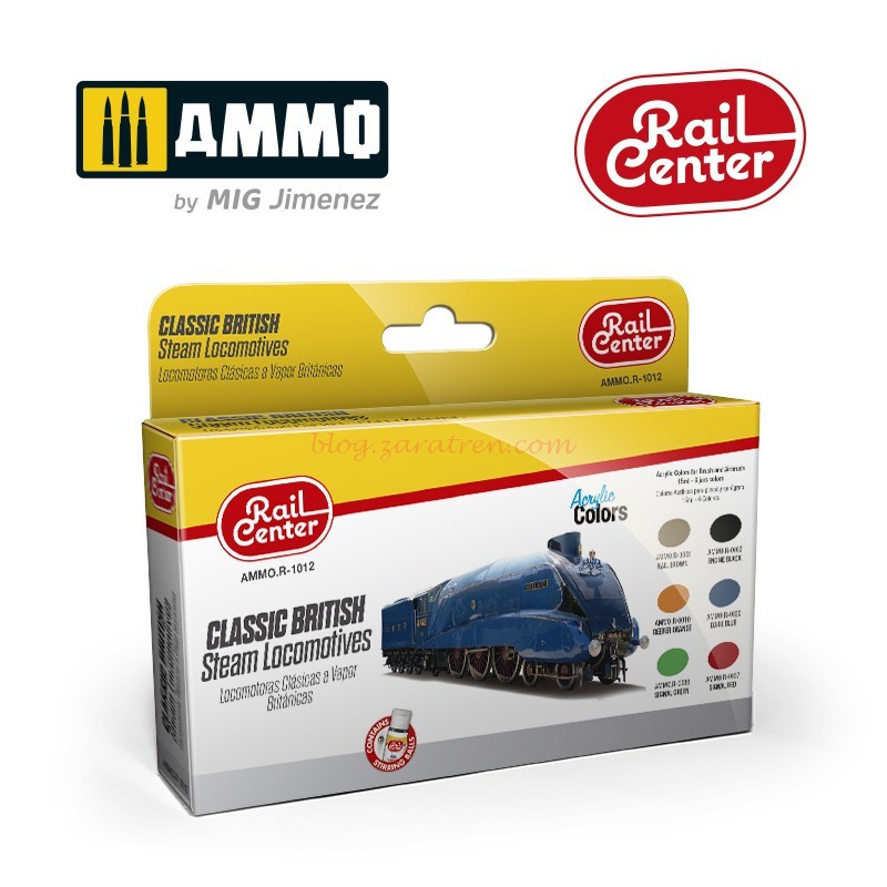 Ammo of Mig Jimenez – Set de Rail Center, Locomotoras de Vapor Británicas Clásicas. Ref: AMMO.R-1012