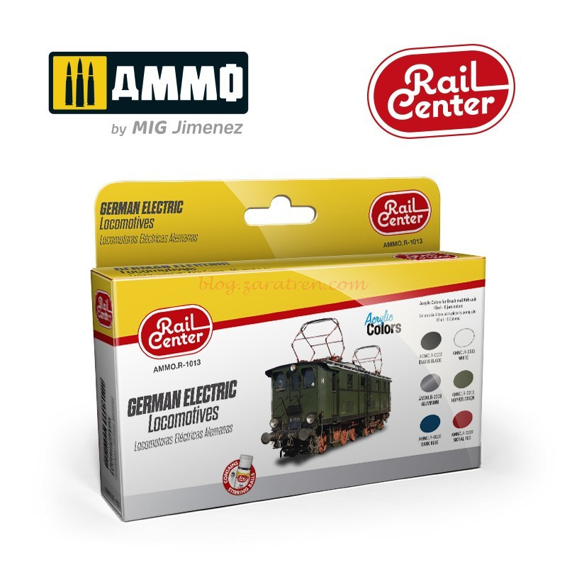 Ammo of Mig Jimenez – Set de Rail Center, Locomotoras Eléctricas Alemanas, Epoca II-III. Ref: AMMO.R-1013