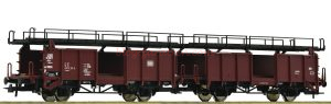 Roco - Dos vagones para el transporte de Vehículos, DB, Epoca IV, Escala H0, Ref: 6600047
