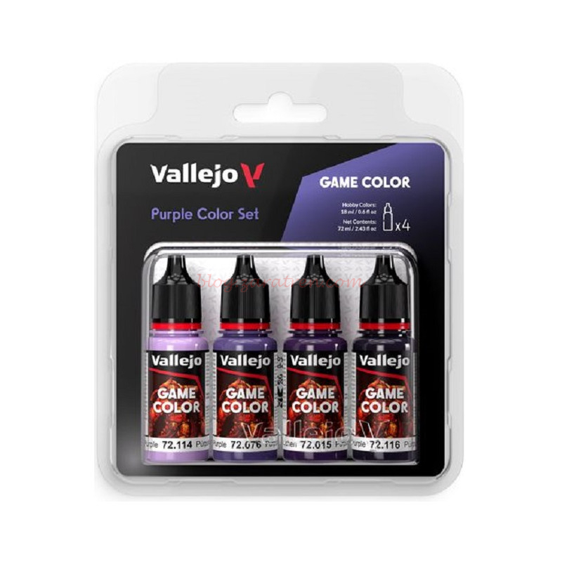 Vallejo – Set 4 Game Color Purple color, 4 botes de 17 ml, Ref: 72.382