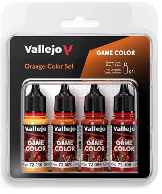 Vallejo – Set 4 Game Color Orange color, 4 botes de 17 ml, Ref: 72.381