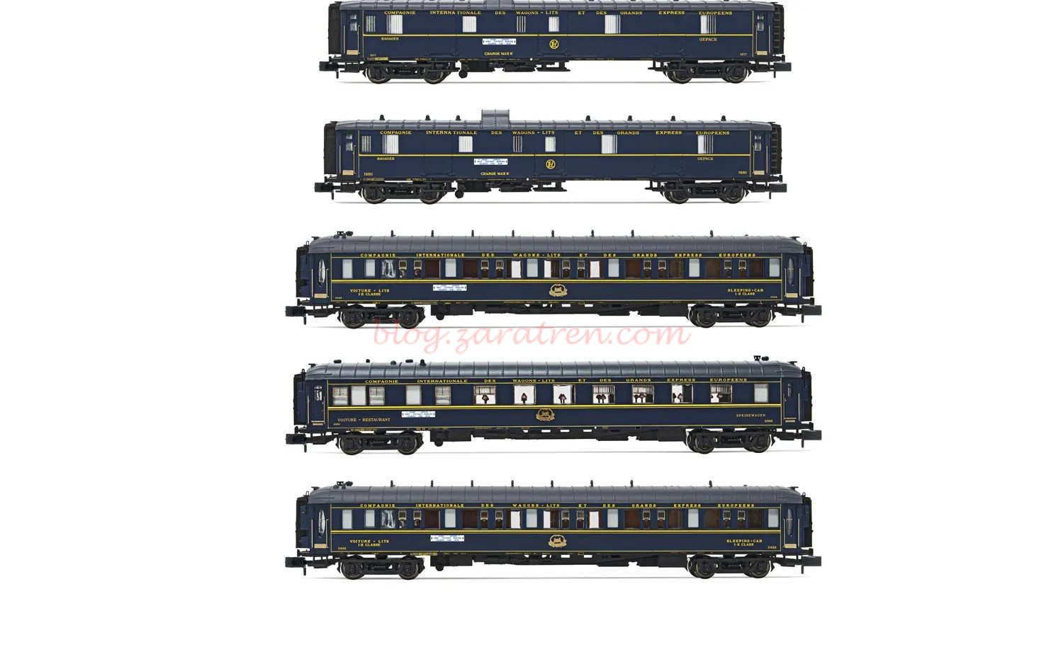 Arnold – Set de 5 coches CIWL «Orient Express», 140 aniversario, Epoca II, Escala N, Ref: HN4465