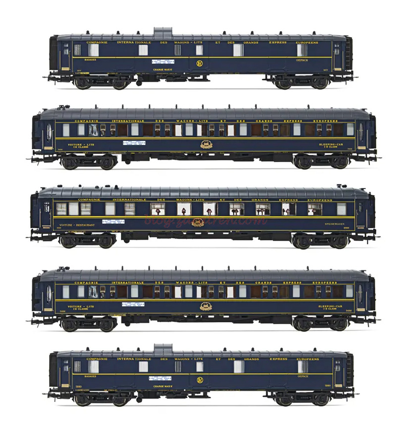 Rivarossi – Conjunto de 5 coches de viajeros CIWL “Orient Express” 140 Aniversario, Época II, Escala H0, Ref: HR4384