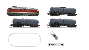 Roco - Set de iniciación Loc. Diesel clase 132 con tres cisternas de mercancías, DR, Digital, Z21, mando, Ref: 5110002