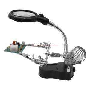 Donau Elektronik - Robot con brazo de ayuda con luz LED + lupa de aumento. Ref: HH3