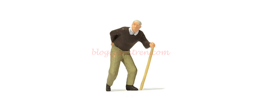 Preiser – Señor mayor con bastón, 1 figura, Escala H0, Ref: 28096