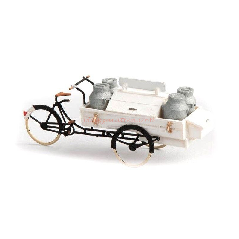 Artitec – Bicicleta de venta de leche, Blanco, montado y pintado, excelente calidad, Escala H0, Ref: 387.26