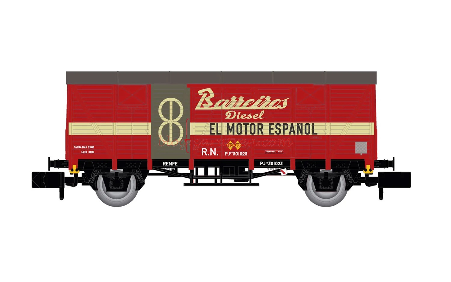 Arnold – Vagón cerrado de 2 ejes, RENFE, J300.000, «Barreiros», Epoca III, Ref: HN6661.