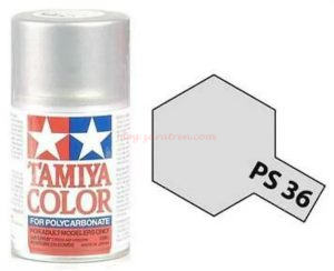 Tamiya - Spray Policarbonato Plata Translucida, (86036) ,Bote 100 ml, Ref: PS-36