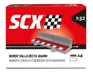 Scalextric - Borde Valla Recta 180 mm para pista recta de 180 mm, Escala 1/32, Ref: U10488X200