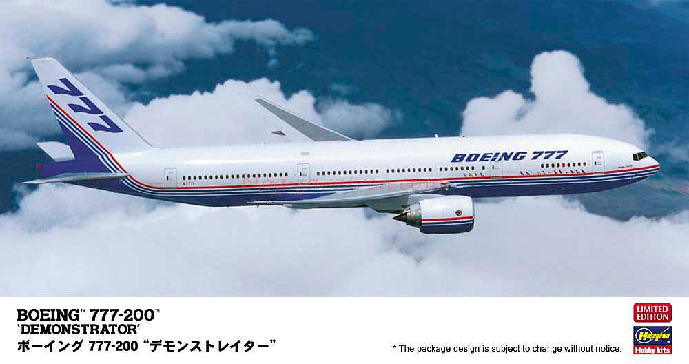 Hasegawa – Avión Boeing 777-200 «Demonstrator», Escala 1:200, Ref: 10857