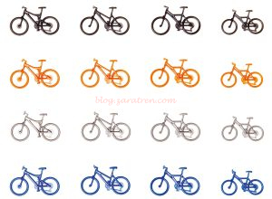 Faller - Conjunto de dieciséis bicicletas de montaña, Epoca V, Escala H0, Ref: 180445