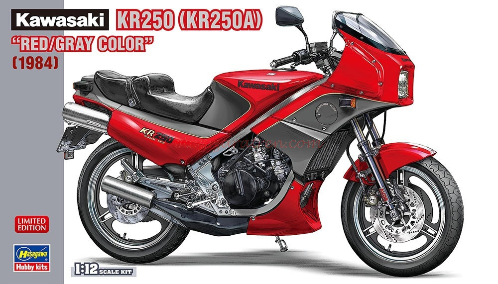 Hasegawa – Moto Kawasaki KR250 (KR250A), Escala 1:12, Ref: 21751