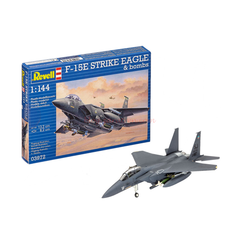 Revell – Avión F-15E Strike Eagle & Bombs, Escala 1:144, Ref: 63972