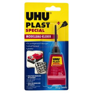 UHU - Pegamento Plast Special con punta de aguja, Bote de 30 gramos. Ref: D5882