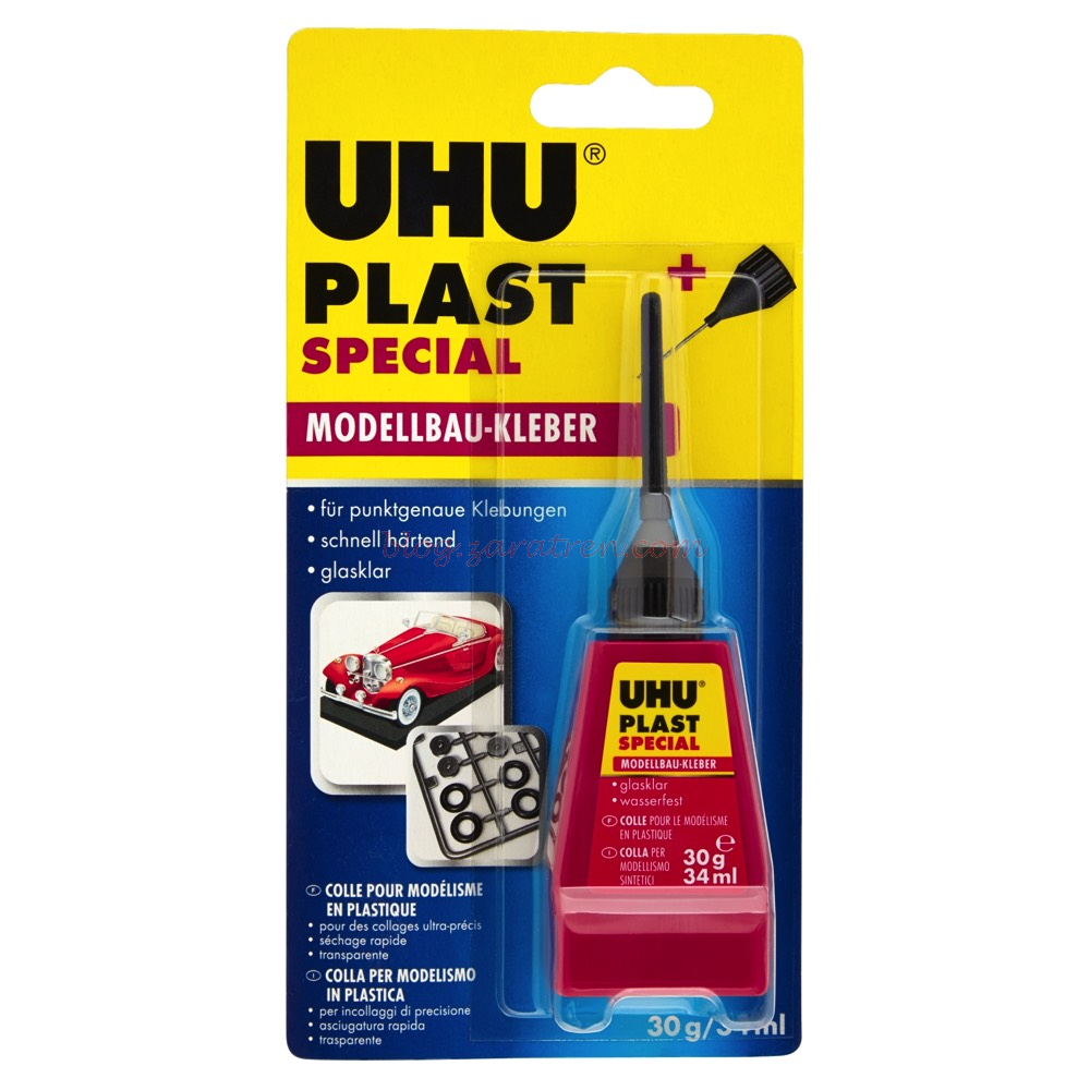 UHU – Pegamento Plast Special con punta de aguja, Bote de 30 gramos. Ref: D5882