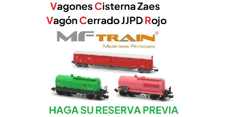 Mftrain – Vagones Cisternas Zaes y Vagón cerrado JJPD Rojo