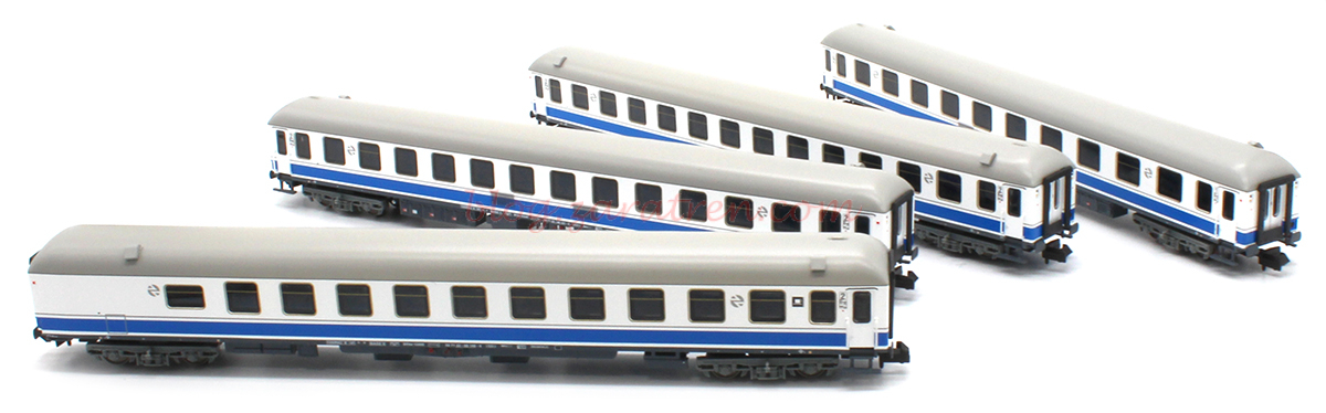 Mftrain – Set de cuatro coches de viajeros 12.000 “Danone” RENFE, Escala N, Ref: N71018