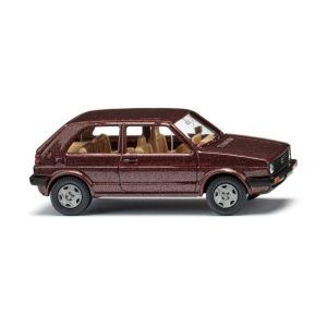 VW Golf II, Color Granate Metalizado, Escala H0, Marca Wiking, Ref: 004504