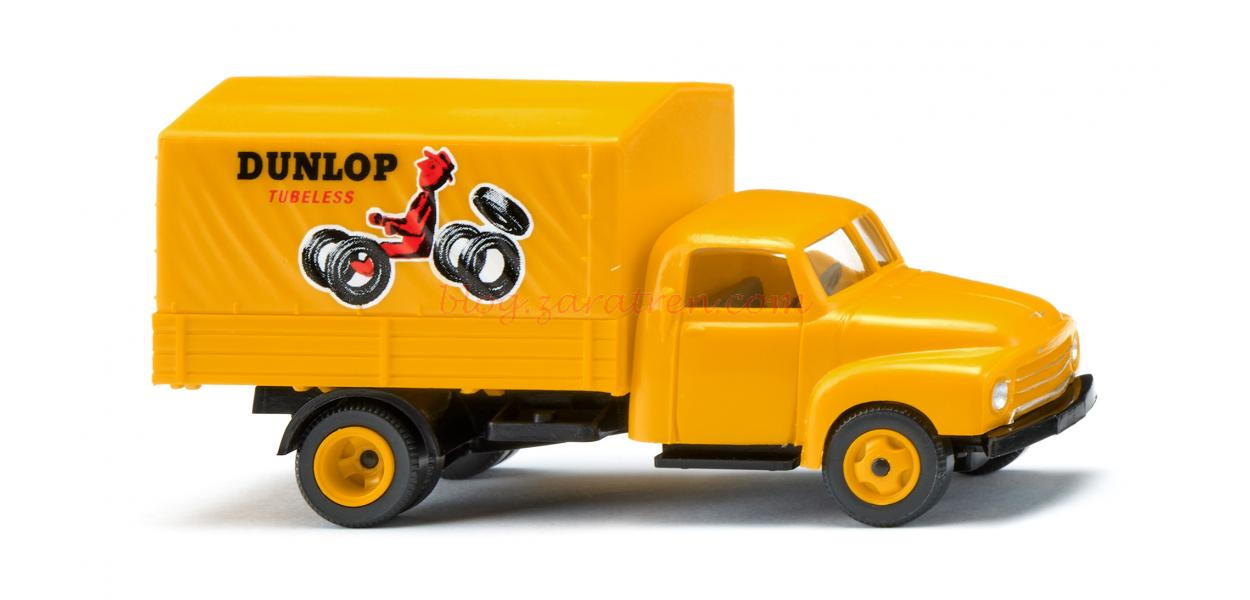 Wiking – Pequeña camioneta Opel Blitz «Dunlop», Color Naranja, Escala H0, Ref: 035203