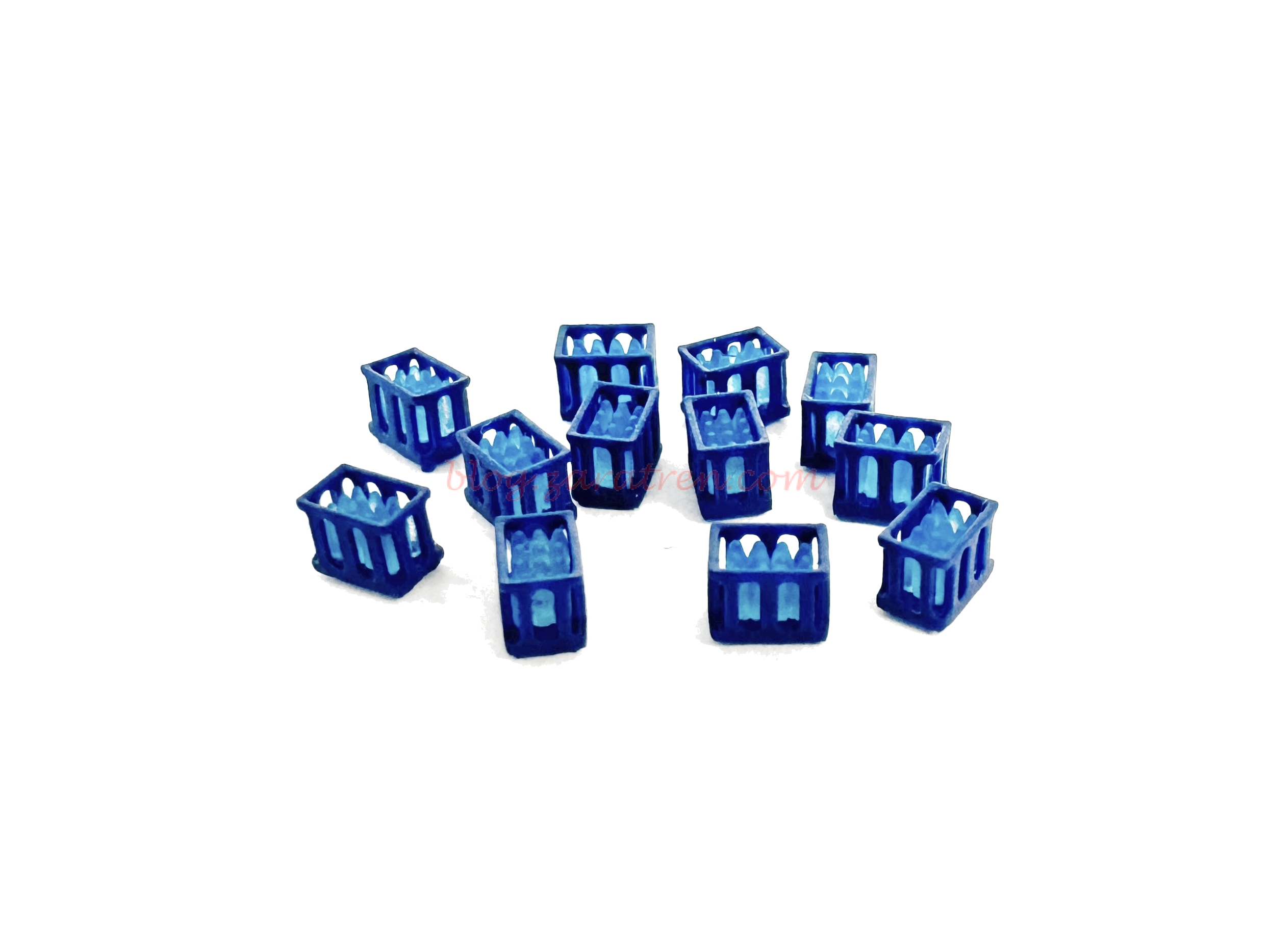 N-Train – Conjunto de doce cajas de agua azules, Escala N, Ref: 211089