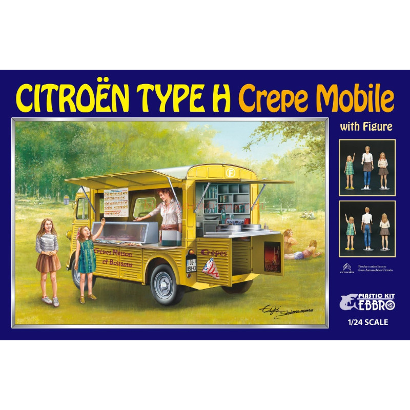 Ebbro Plastic Kit – Furgoneta Citroën H Crepe Mobile, Escala 1:24, Ref: 25013