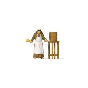Preiser - Monje medieval haciendo cerveza, 1 figura, Escala H0, Ref: 28218