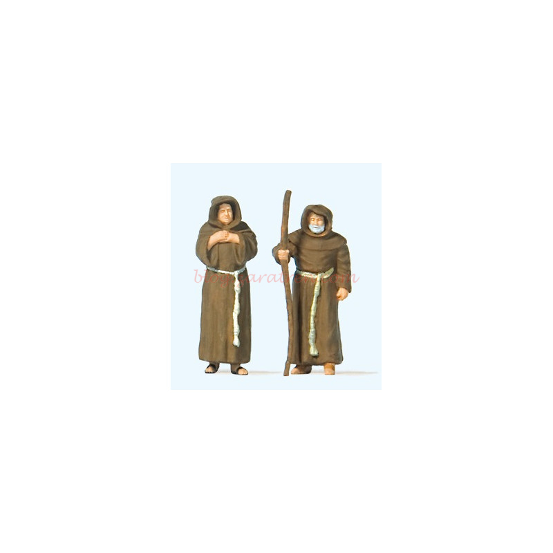 Preiser – Pareja de monjes paseando, 2 figuras, Escala H0, Ref: 28220