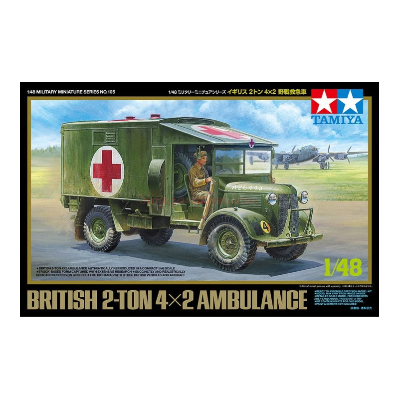 Tamiya – Ambulancia Británica 2-ton 4×2, Escala 1:48, Ref: 32605