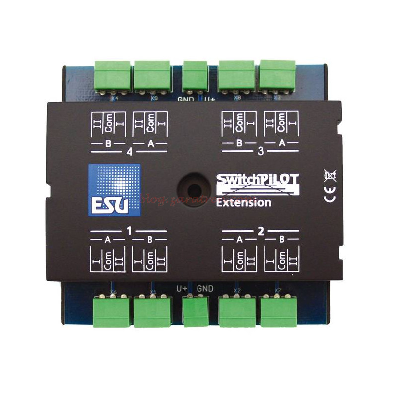 ESU – Decodificador SwitchPilot Extension, 4 salidas, valido para DCC y Motorola, Ref: 51801