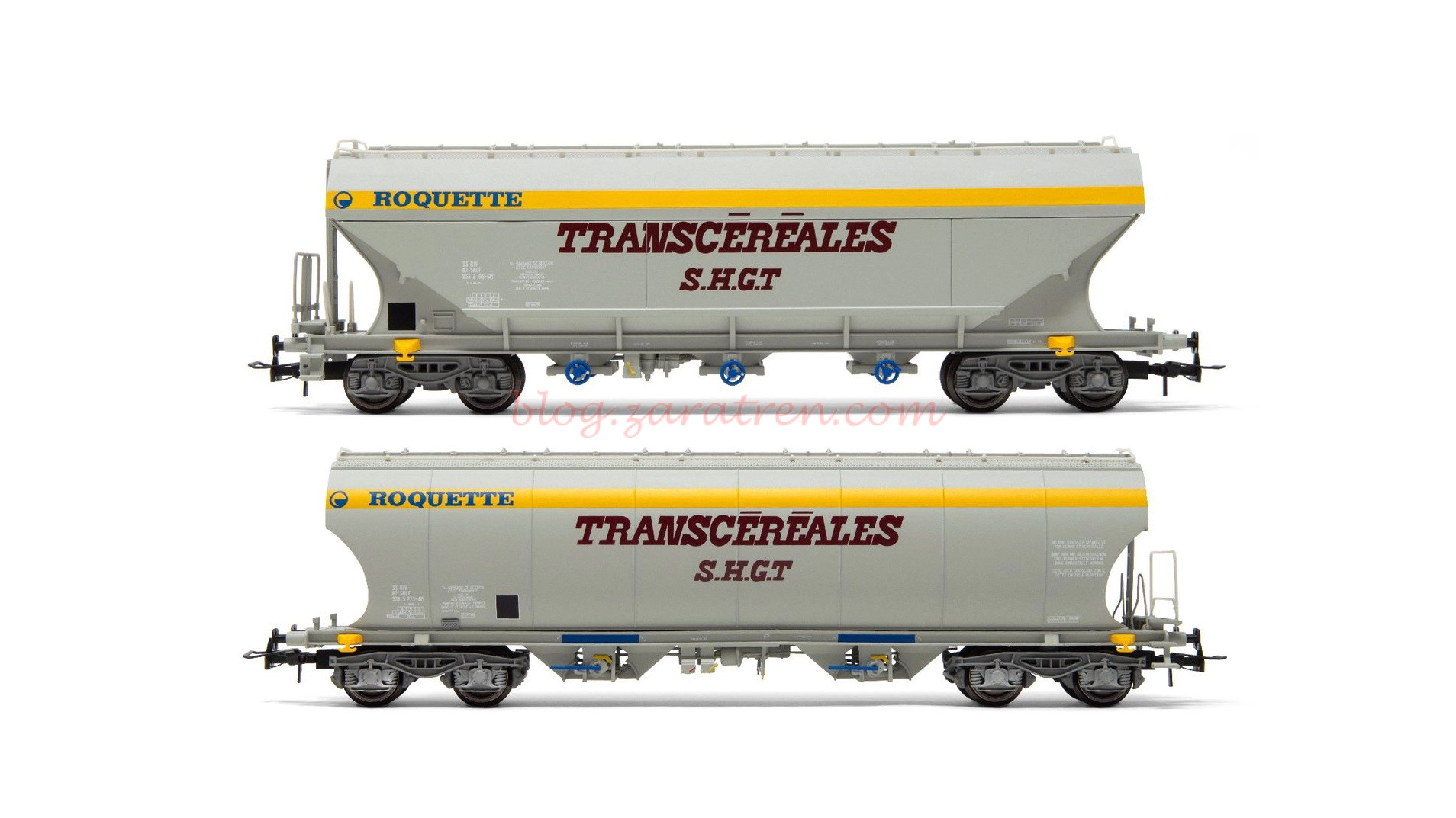 Jouef – Dos vagones tolva “Transcéréales S.H.G.T. Roquette”, SNCF, Escala H0. Ref: HJ6269