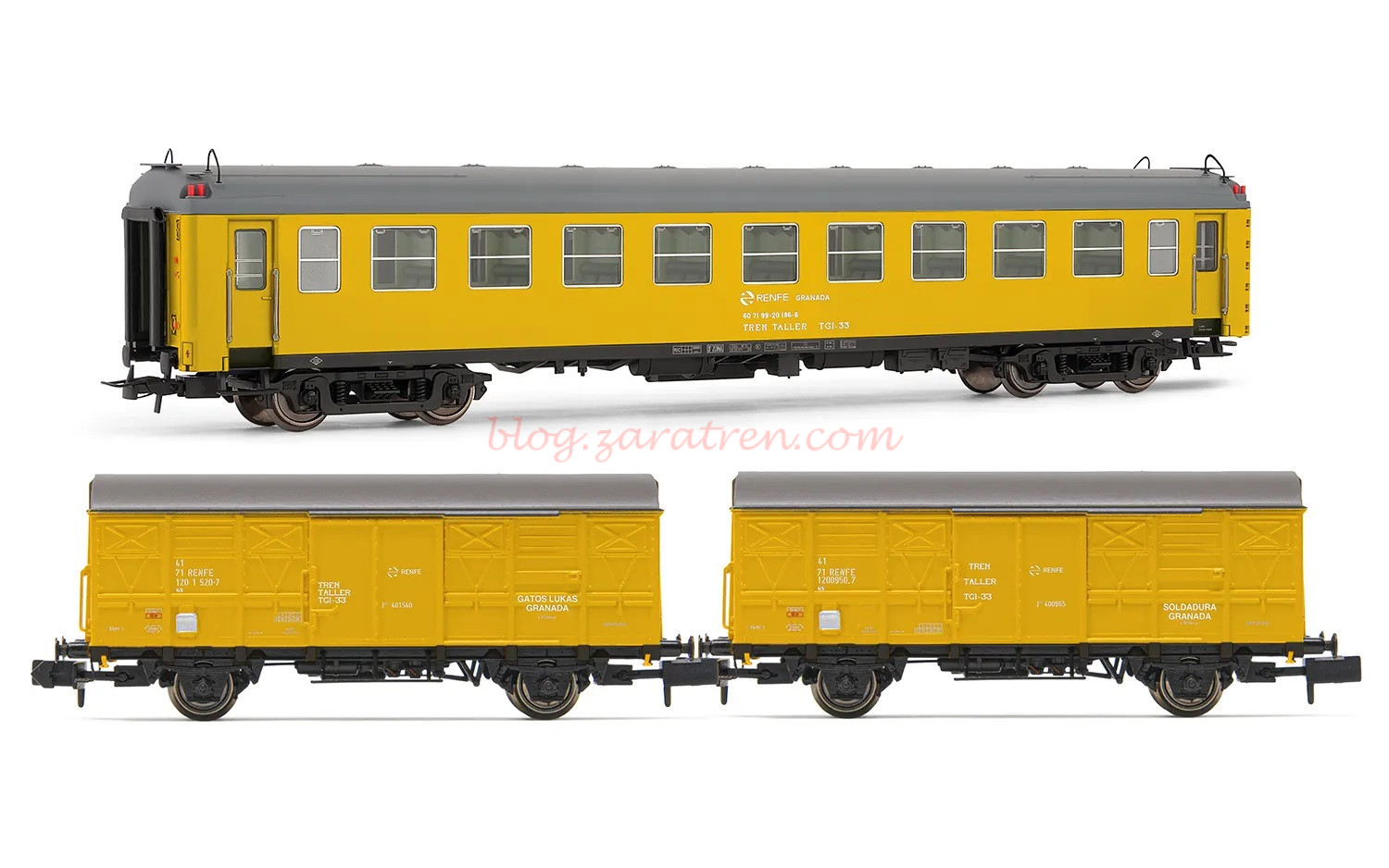 Arnold – Set de 3 Unidades «Tren Taller Granada», 2 V.Cerrados J3 y un Coche 5000, Epoca V, Ref: HN4456
