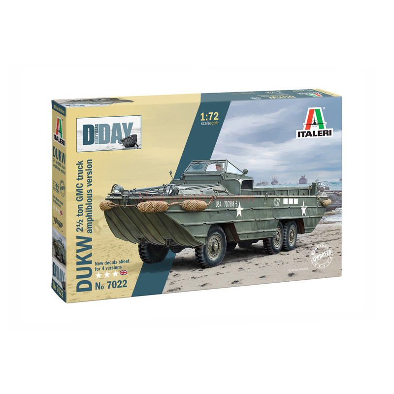 Italeri – Camión GMC DUKW de 2 1/2 toneladas versión anfibia «D-Day 80th Anniversary», Escala 1:72, Ref: 7022.