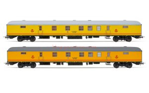 Electrotren - Set de dos furgones postales P3-3100, RENFE, C. Amarillo, Bogies 160 km/h, Ep. IV-V, Escala H0, Ref: HE4021