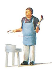 Preiser - Señor cocinando en una barbacoa, 1 figura, Escala H0, Ref: 28055