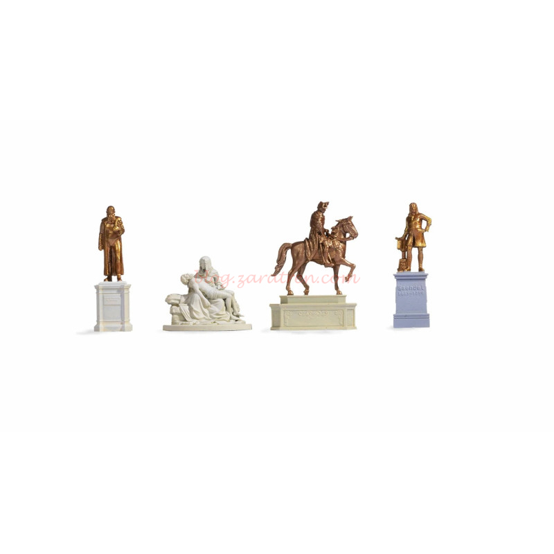Noch – Conjunto de cuatro monumentos variados, 4 Figuras, Escala H0, Ref: 14835