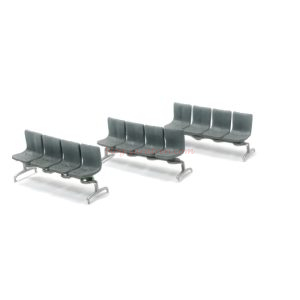 N-Train - Tres bancadas grises de sala de espera, Escala N, Ref: 211067